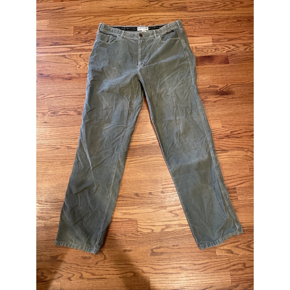 Orvis Men's Vintage Upland Collection Corduroy Pants Green‎ Cotton Size 36x34